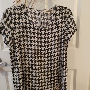 Hippie Rose New Small Black & Ivory Acrylic Blouse